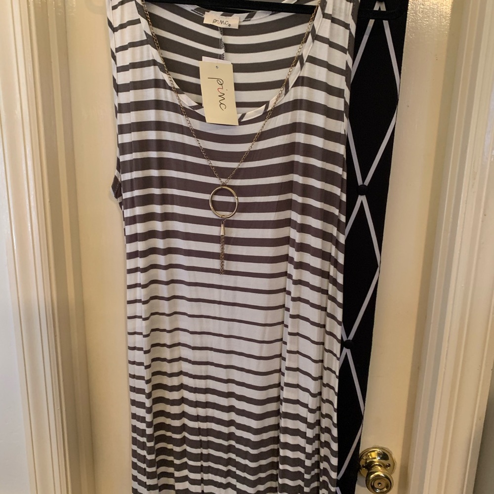 Plus size maxi dress with necklace
